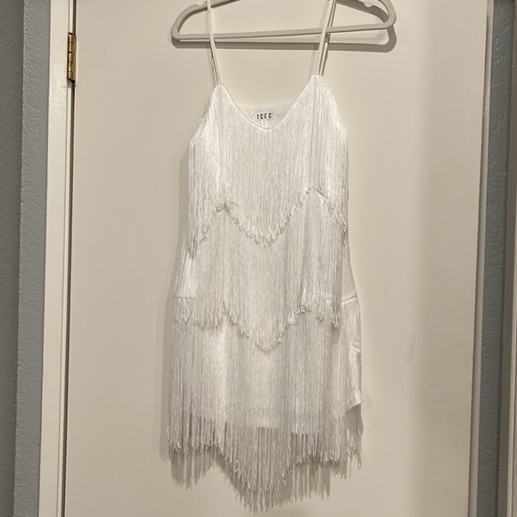White Fringe Mini Flapper / Rodeo Dress - Picture 3 of 4